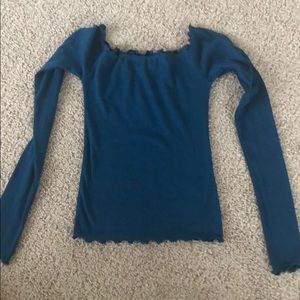 Hollister Long Sleeve Teal Shirt XS